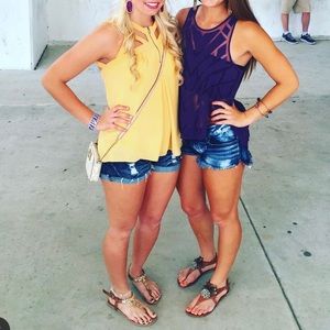 Free People Mesh Cut Out Tank